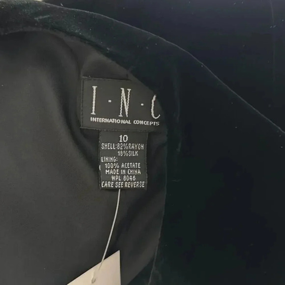 INC International Concepts Black Suede Blouse Size 10 NWT - Picture 4 of 5